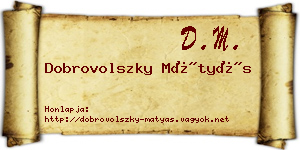 Dobrovolszky Mátyás névjegykártya