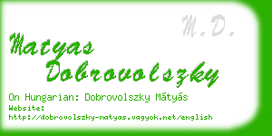 matyas dobrovolszky business card